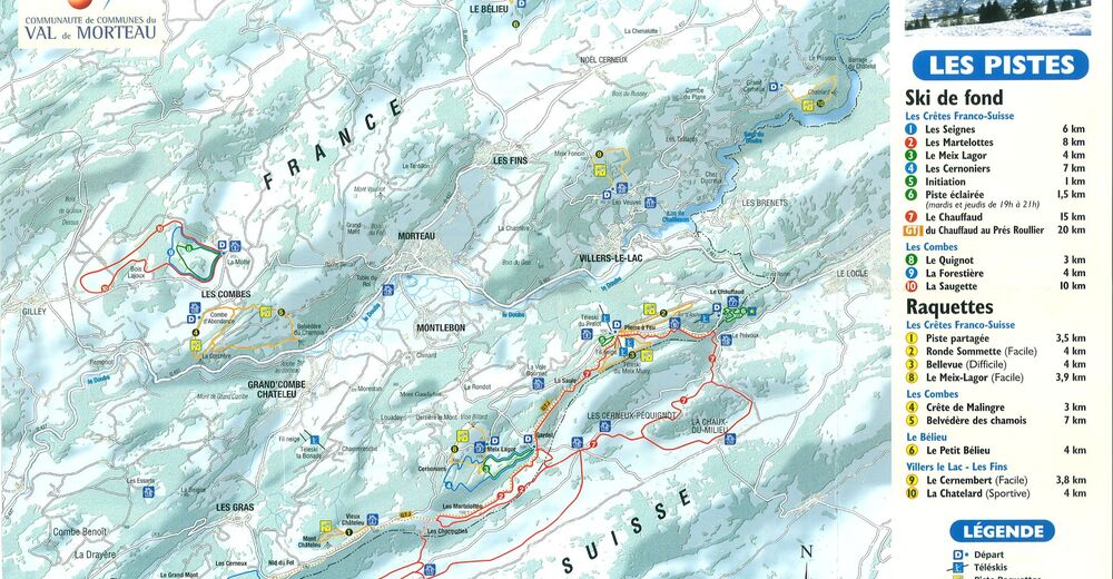 Mappa delle piste Comparto sciistico La Bonade – Grand'Combe Chateleu