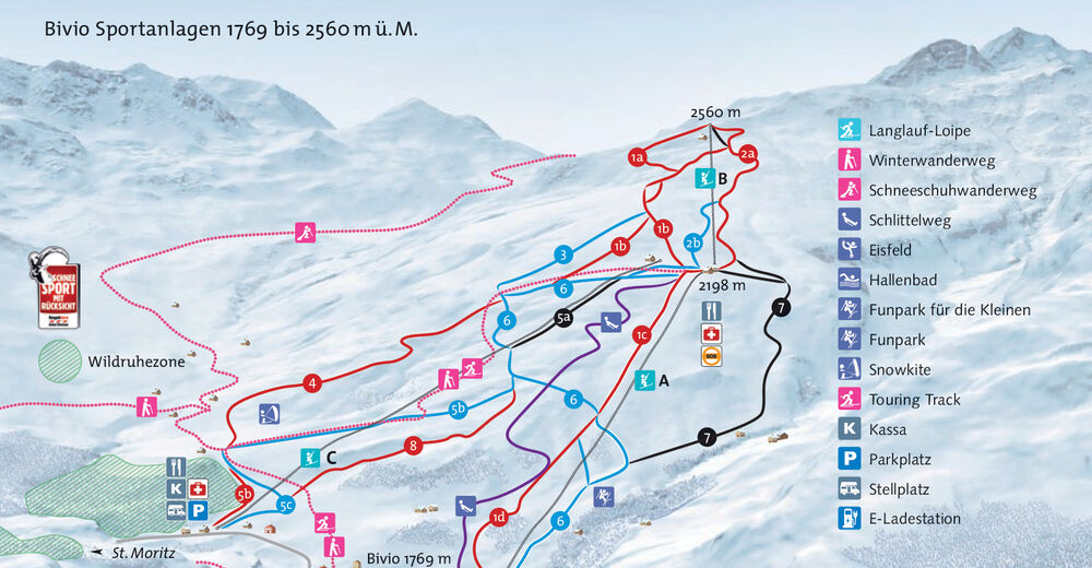 Pisteplan Skigebied Bivio