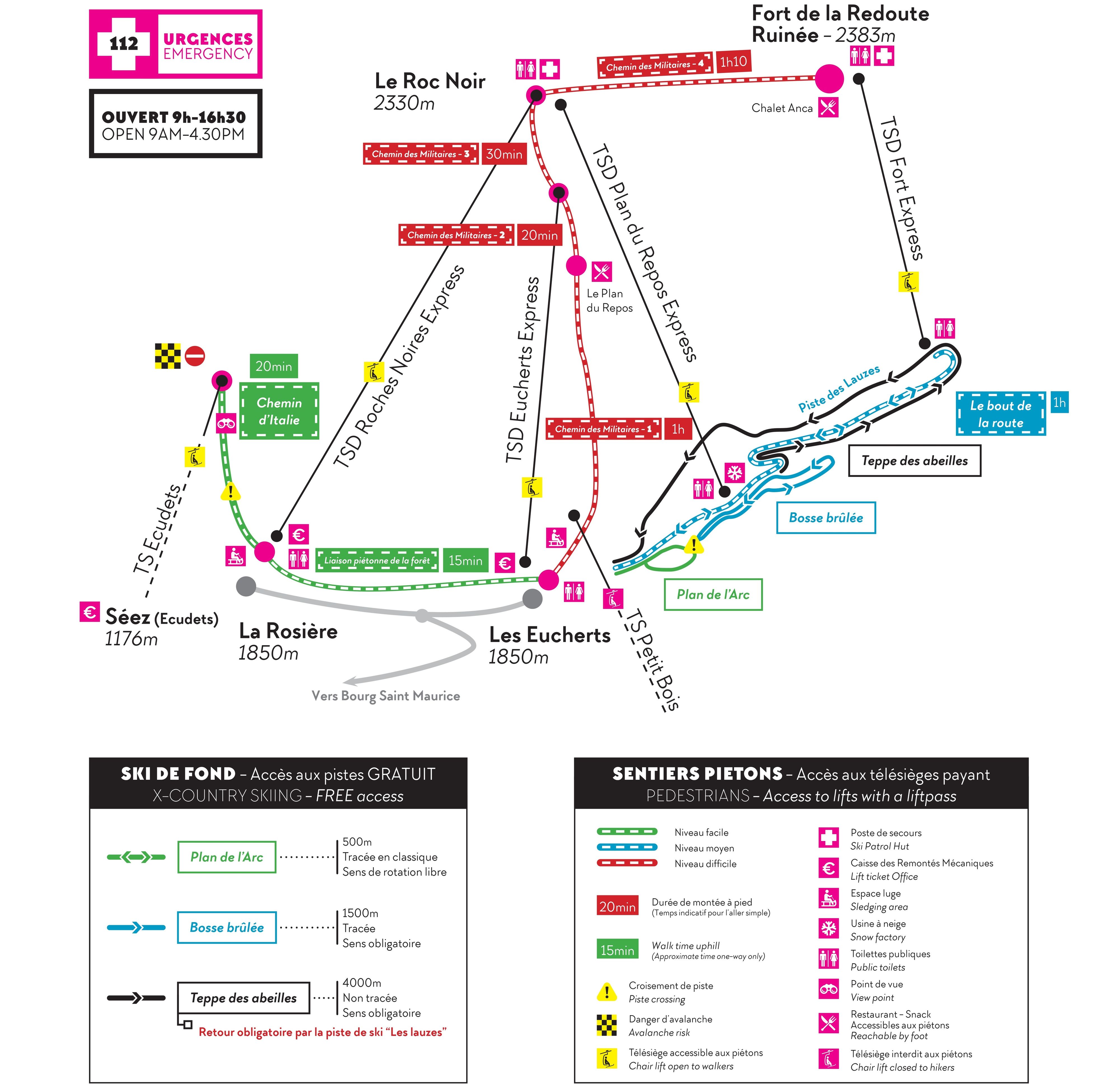 BERGFEX Trail Map La Rosière Crosscountry skiing La Rosière BERGFEX Trail Map La Rosière Crosscountry skiing La Rosière