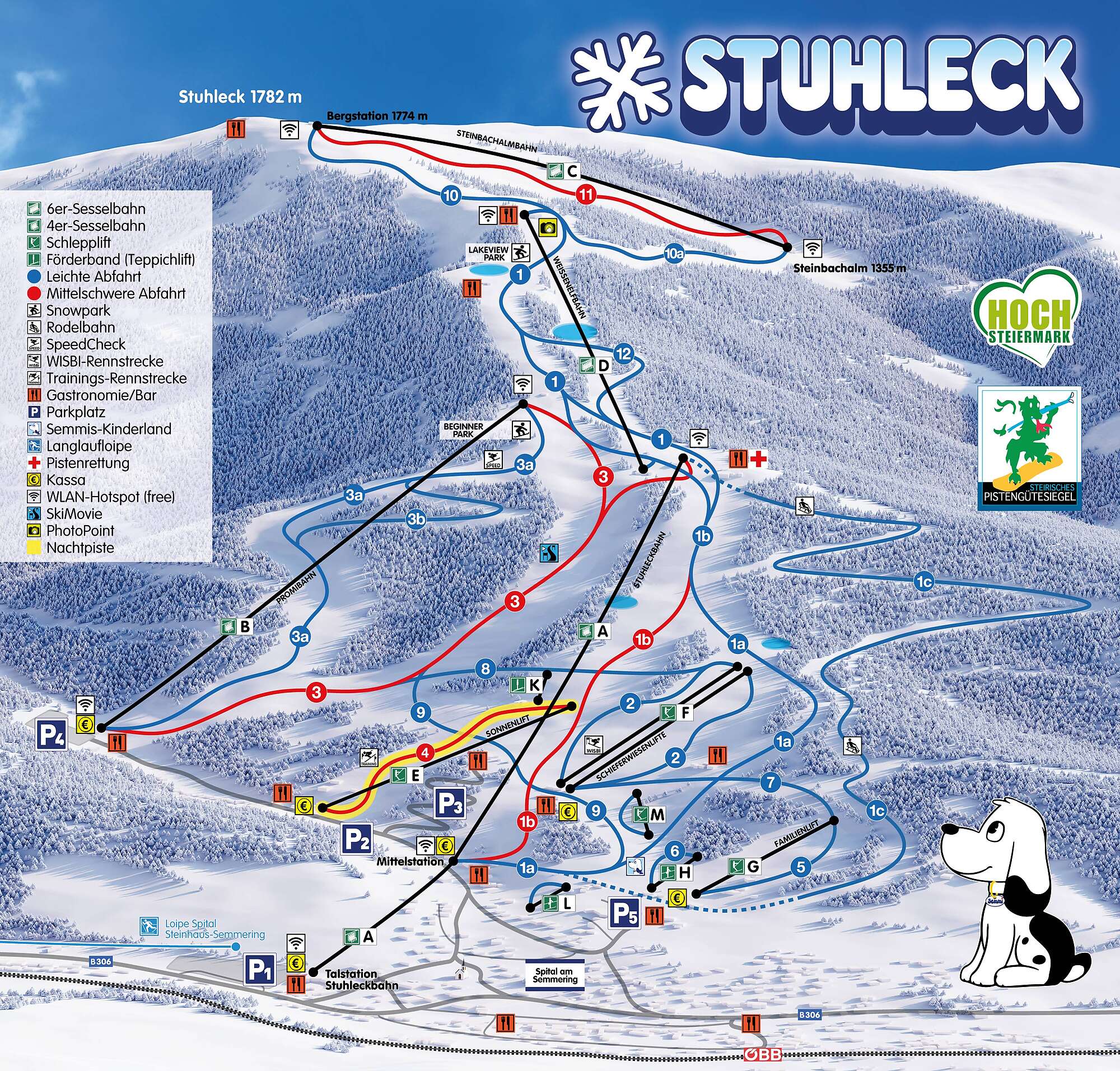 BERGFEX: Ski resort Stuhleck / Semmering - Skiing holiday Stuhleck ...