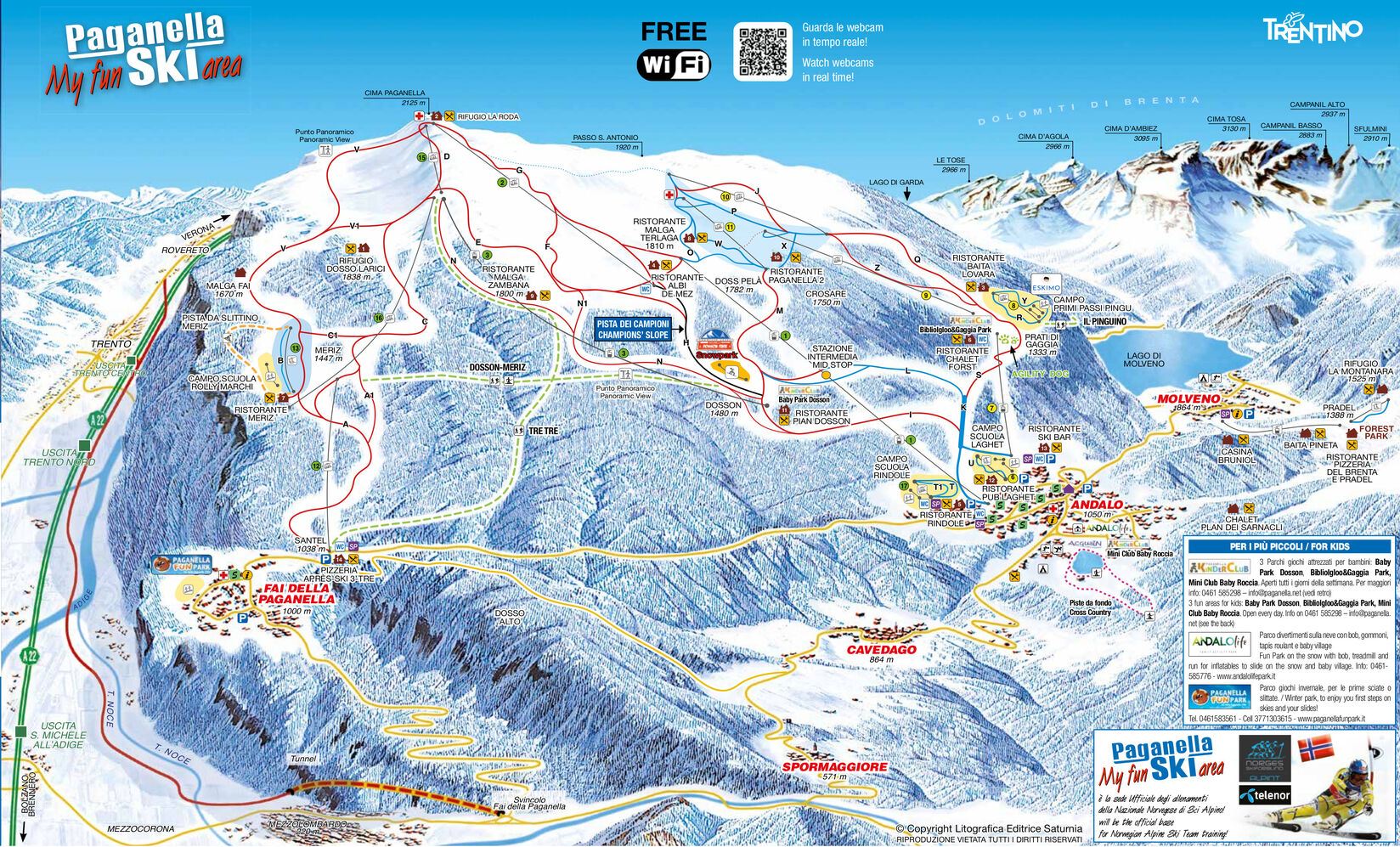 BERGFEX: Piste map Paganella - Andalo - Panoramic map Paganella ...