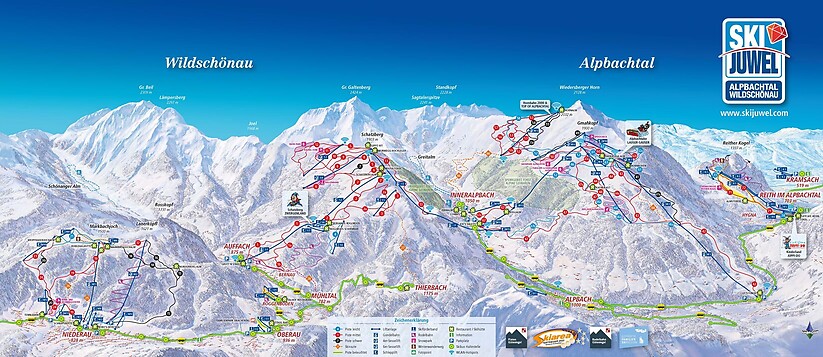 PistenplanSkigebiet Wildschönau / Ski Juwel Alpbachtal Wildschönau