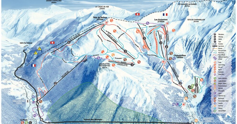 Plan de piste Station de ski Balme - Vallorcine