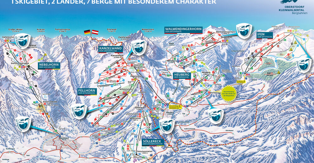 Piste map Ski resort Walmendingerhorn / Ifen / Heuberg
