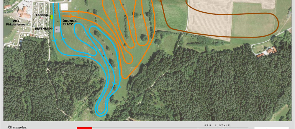 Loipenplan Langlaufarena Pirkdorf - Petzen / Klopeiner See