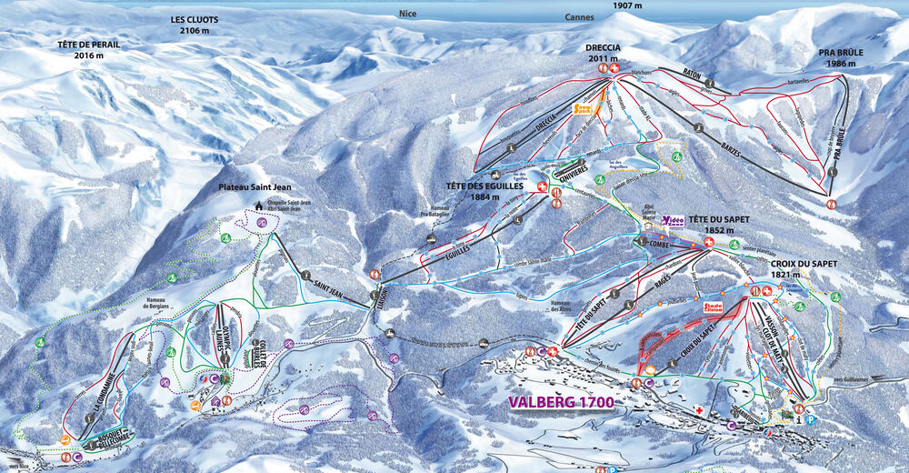 Planul pistelor Zonă de schi Valberg - Beuil/Valberg