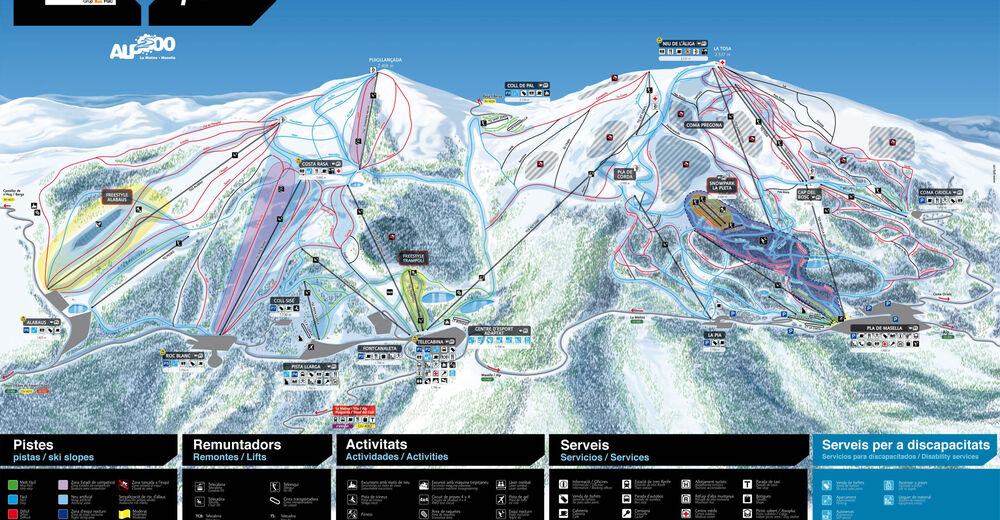 Pisteplan Skiområde La Molina / Alp 2500