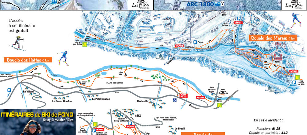 Loipenplan Les Arcs - Bourg Saint Maurice