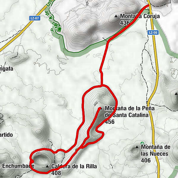Caldera de la Rilla (Santa Catalina) e cima Montana Los Rodeos ...