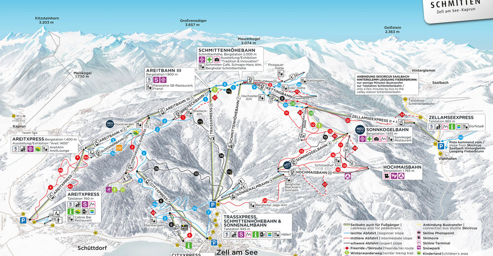 Plano de pista Estación de esquí Schmitten / Zell am See