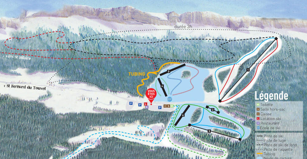 Pistenplan Skigebiet Col de Marcieu
