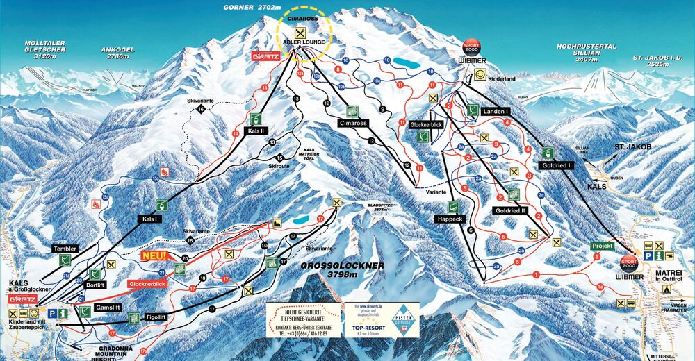 План лыжни Лыжный район Kals / GG Resorts Kals-Matrei