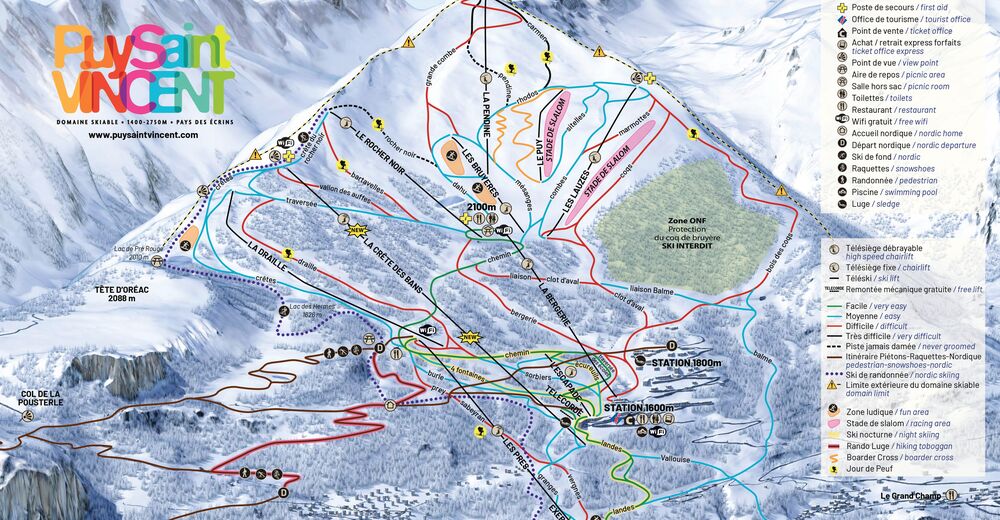 Pistenplan Skigebiet Puy St Vincent