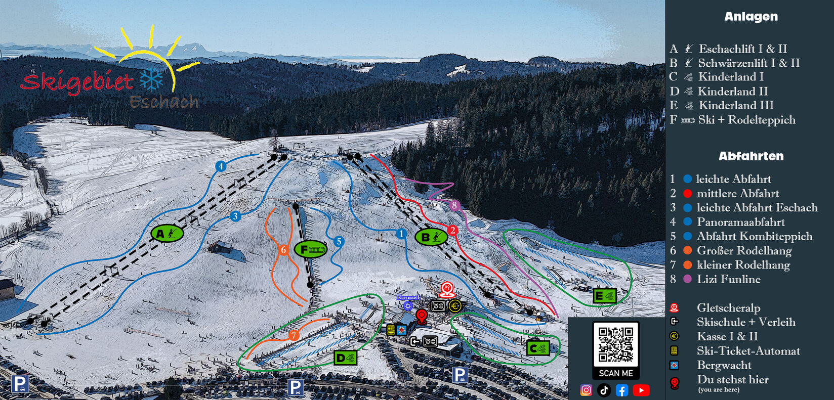 PistenplanSkigebiet Schwärzenlifte Eschach