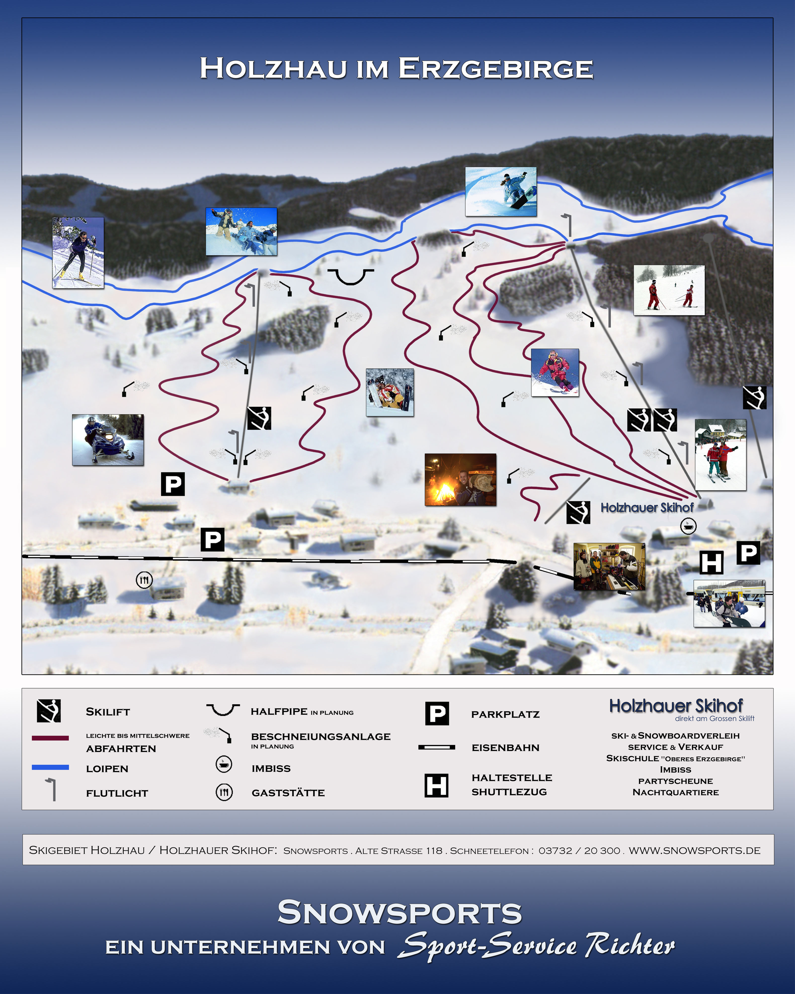 BERGFEX: Pistenplan Holzhau - Panoramakarte Holzhau - Karte Holzhau