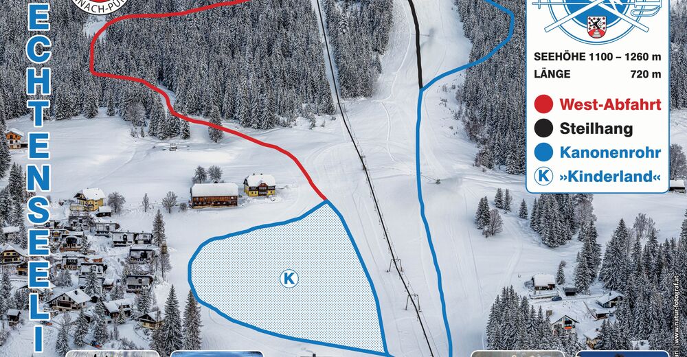 Plan skijaških staza Skijaško područje Spechtenseelift / Wörschachwald