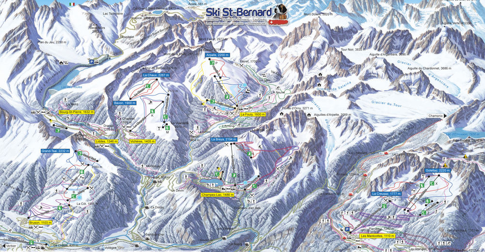 Plan de piste Station de ski Champex - Lac