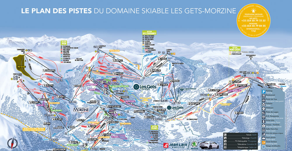 Mappa delle piste Comparto sciistico Les Gets / Portes du Soleil