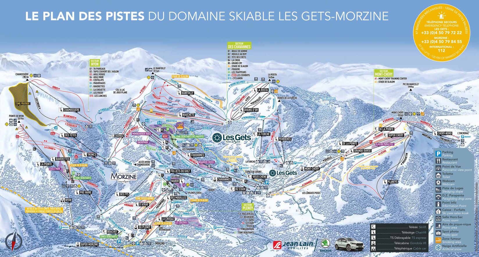 PistenplanSkigebiet Les Gets / Portes du Soleil