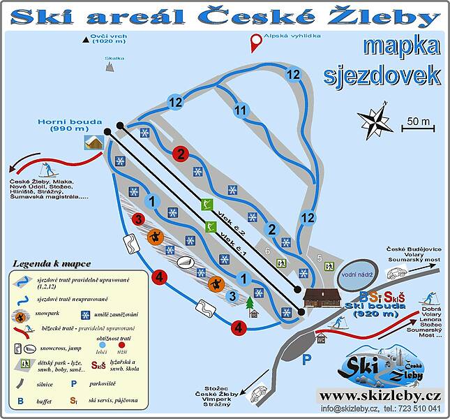 PistenplanSkigebiet České Žleby