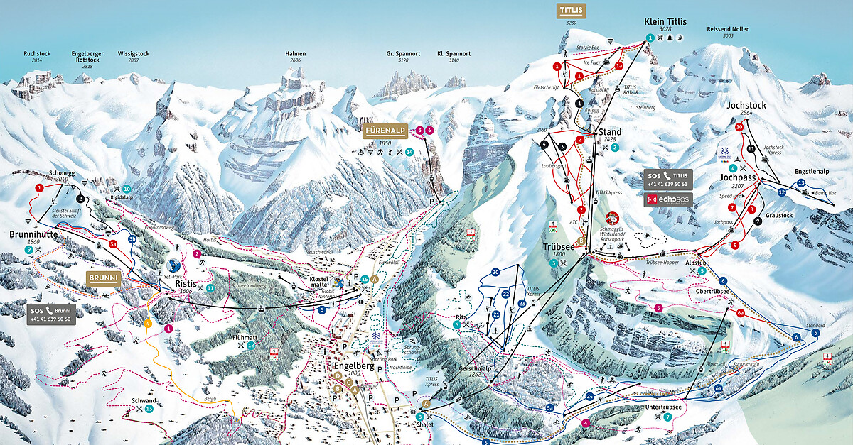 BERGFEX: Ski resort Engelberg Titlis - Skiing holiday Engelberg Titlis