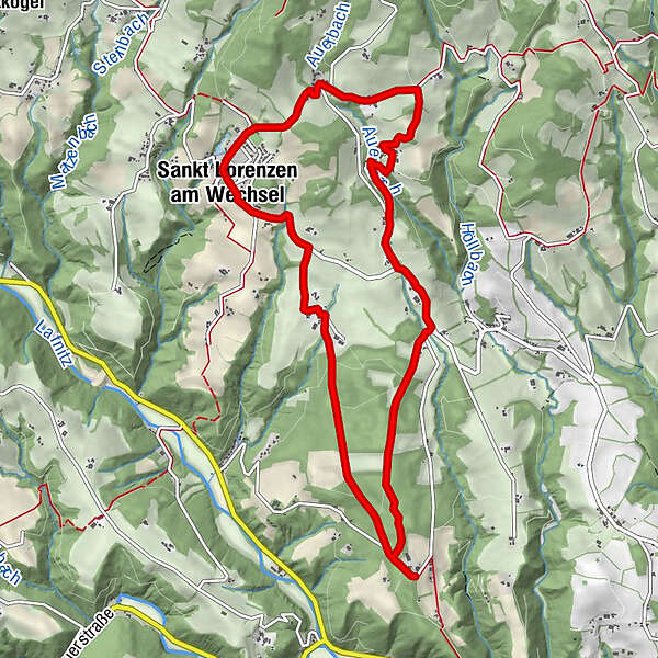HWWWanderroute St. Lorenzen am Wechsel Auerbach Römerhütte (RWW