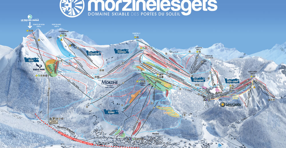 Planul pistelor Zonă de schi Morzine - Avoriaz / Portes du Soleil