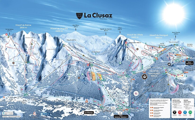 PistenplanSkigebiet La Clusaz - Lake Annecy Ski Resort