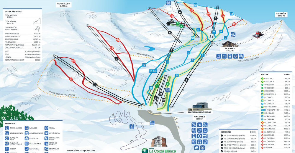 План лыжни Лыжный район Alto Campoo