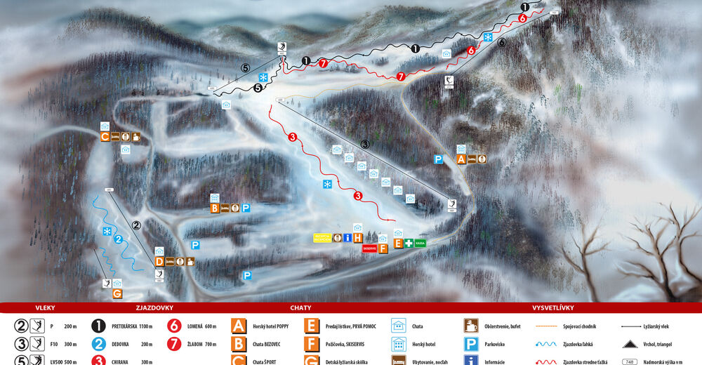 Mappa delle piste Comparto sciistico Bezovec