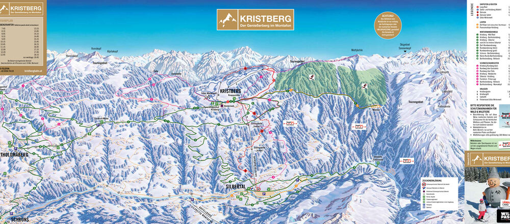 Loipenplan Kristberg - Silbertal / Montafon