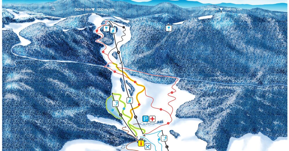 Piste map Ski resort Javornik