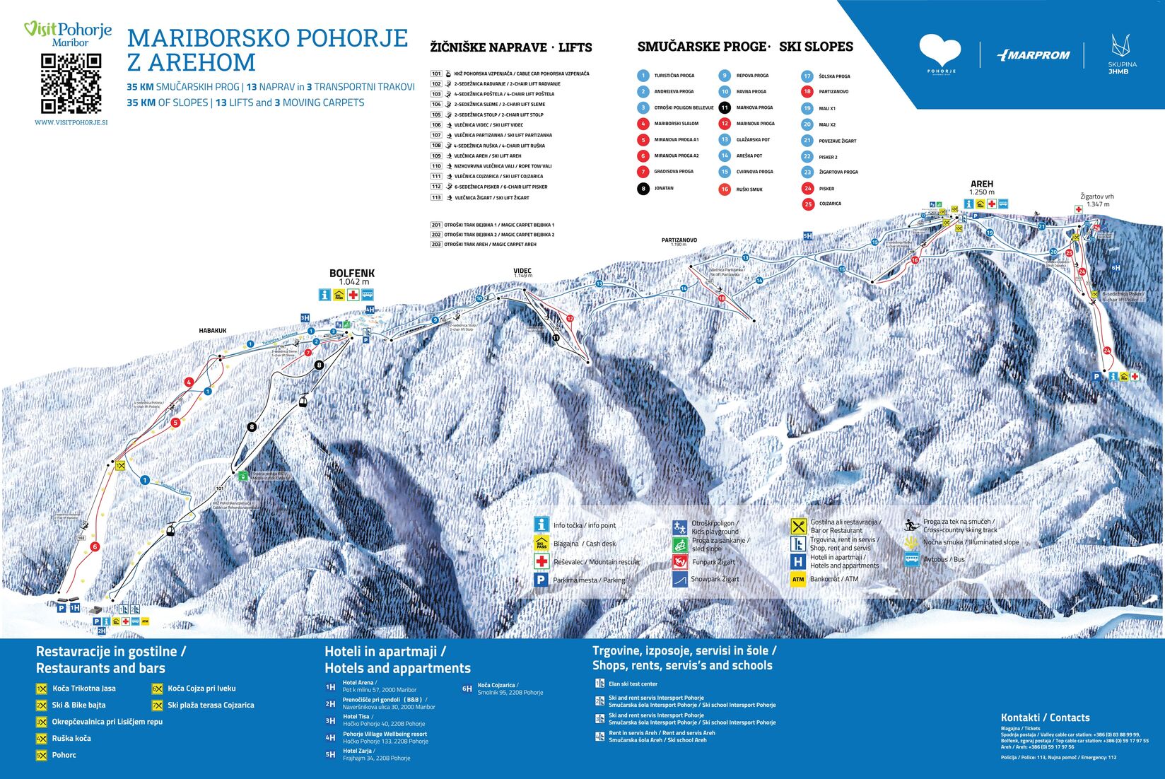 PistenplanSkigebiet Mariborsko Pohorje