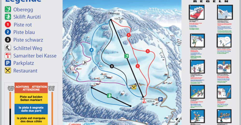 Mappa delle piste Comparto sciistico Fischenthal