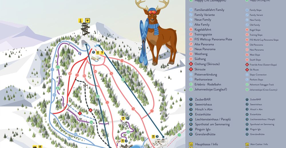 Planul pistelor Zonă de schi Semmering Hirschenkogel