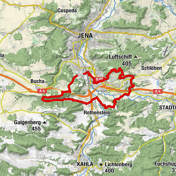 Jena-Horizontale Südtour - BERGFEX - Wanderung - Tour Thüringen