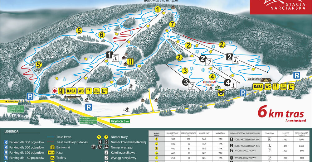 Pistenplan Skigebiet Tylicz