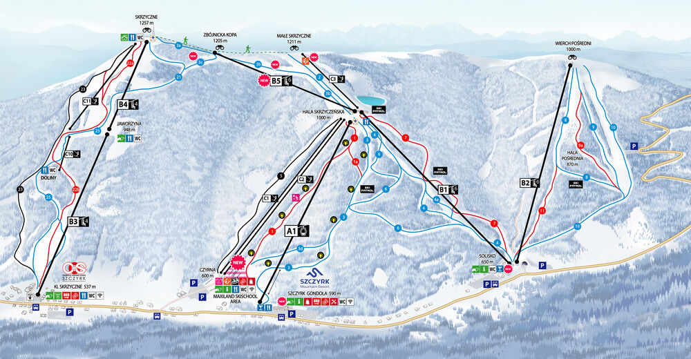 План лыжни Лыжный район Szczyrk Mountain Resort