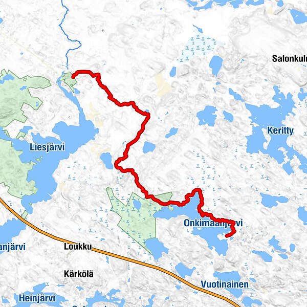 Yhdysreitti Orhilammentie - Liesjärven kansallispuisto Hämeen ...