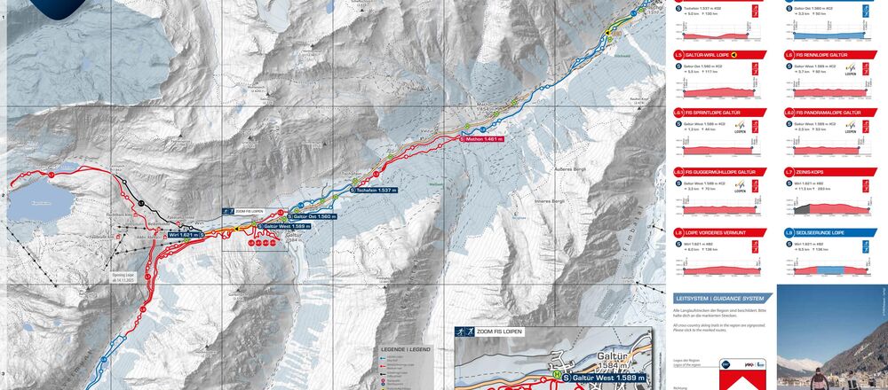 Loipenplan Paznaun - Galtür - Ischgl - Kappl - See