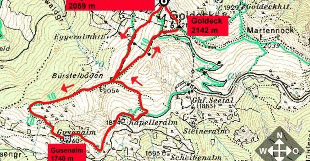 Spittal an der Drau: Gusenalm und Goldeck - BERGFEX - Wanderung - Tour