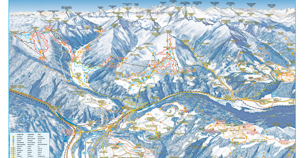 Plan skijaških staza Skijaško područje Gitschberg Jochtal