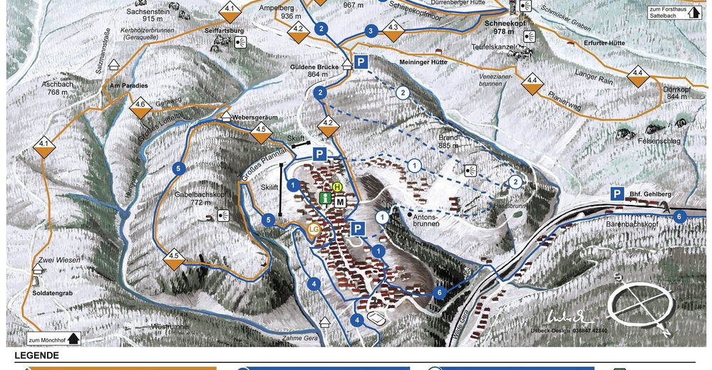 Pistenplan Skigebiet Gehlberg