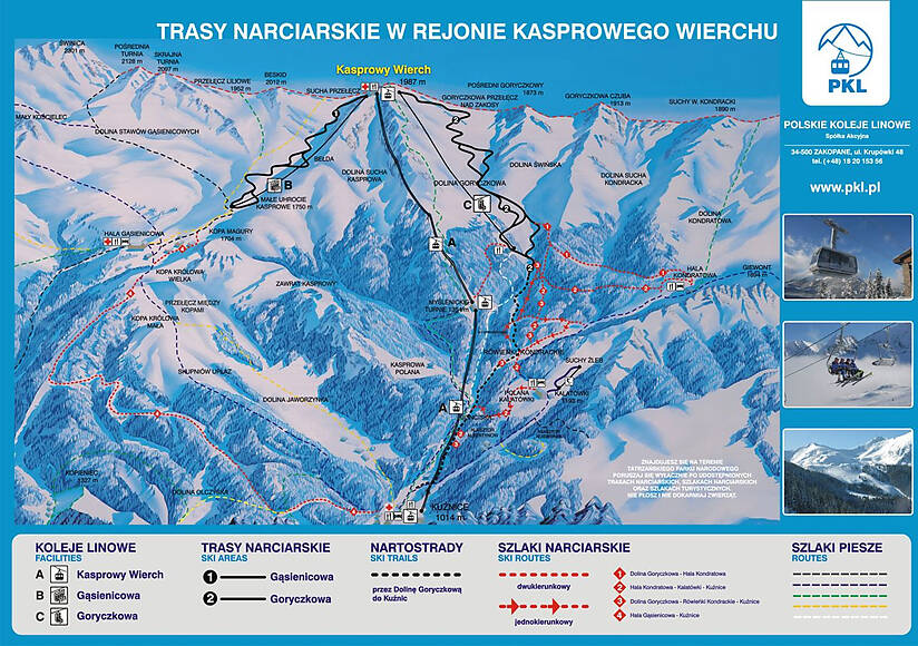 PistenplanSkigebiet Kasprowy Wierch / Zakopane