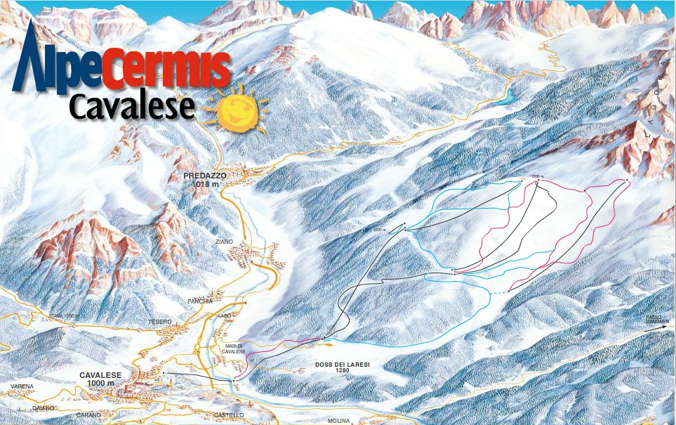 Bergfex Mappa Delle Piste Alpe Cermis Cavalese Val Di Fiemme