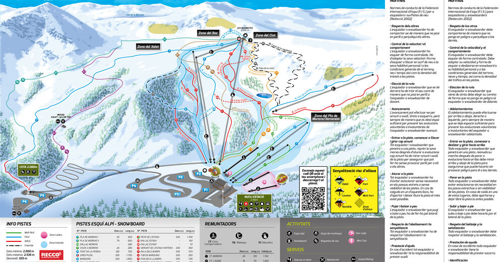Planul pistelor Zonă de schi Vallter 2000