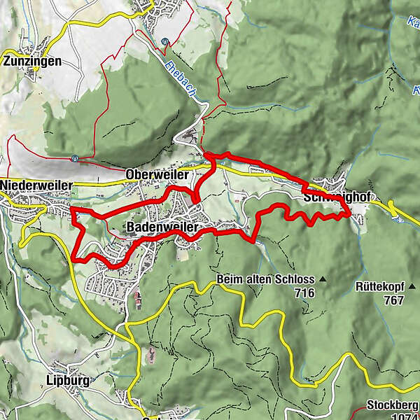 Schweighof Weilertal Rundweg Hell Blaue Route BERGFEX Wanderung