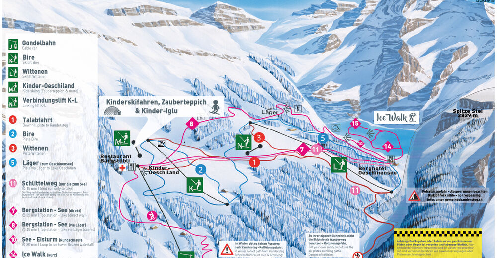 Pisteplan Skiområde Oeschinensee - Kandersteg