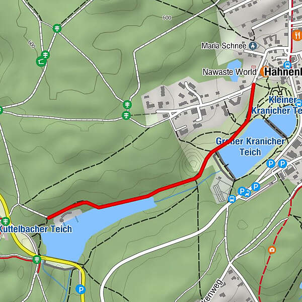 Kurhaus Richtung Kuttelbacher Teich BERGFEX Winterwandern Tour