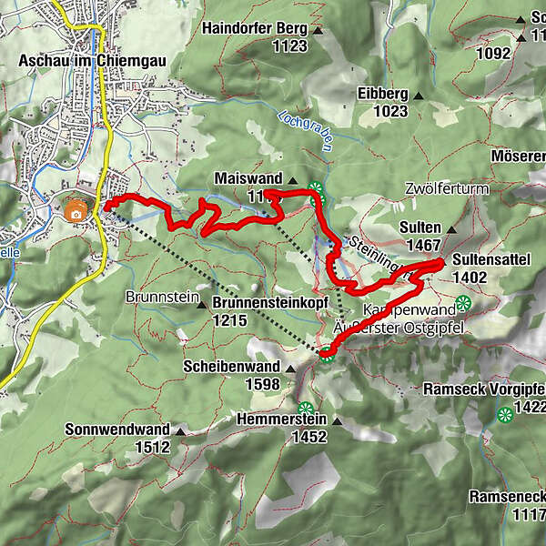 Kampenwand Talstation Zur Bergstation BERGFEX Wanderung Tour Bayern